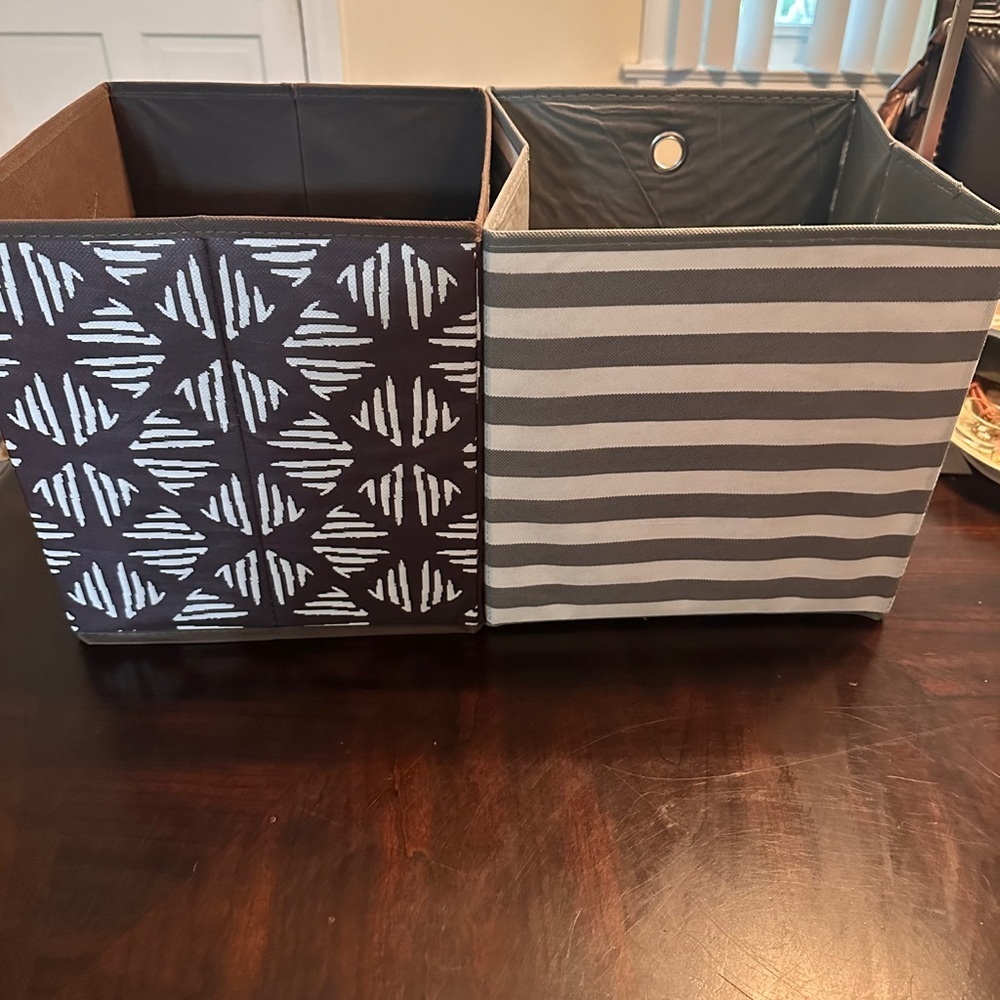 Geometric and Striped Storage Bins